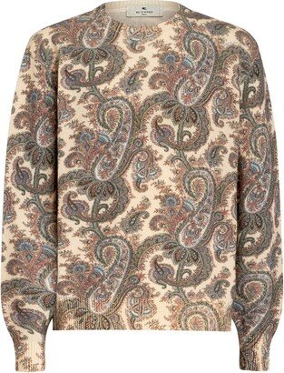 Paisley-Print Wool Jumper