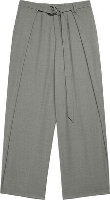 Belted Wide-Leg Trousers-AE