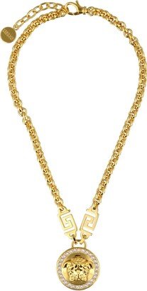 Medusa Greca Embellished Chain Necklace