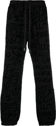 Graffiti-Print Drawstring-Waist Track Pants