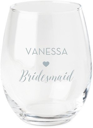 Stemless Wine Glasses: Bridal Cheers Wine Glass, Etched Wine, White