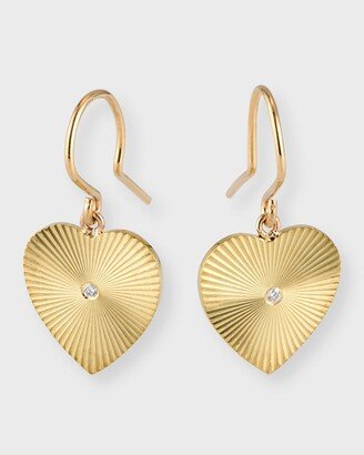 18K Yellow Gold '70s Mini Heart Earrings