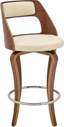 26 Grady Counter Height Barstool with Faux Leather and Wood Finish