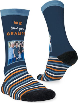 Socks: Photo And Stripes Custom Socks, Orange