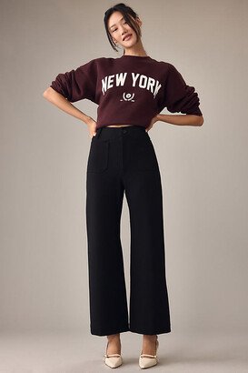 The Colette Cropped Wide-Leg Ponte Pants-AB