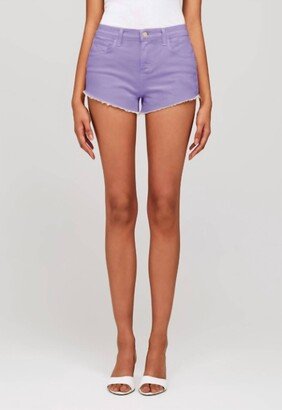 Audrey Mid-Rise Cut-Off Jean Shorts In Lavender