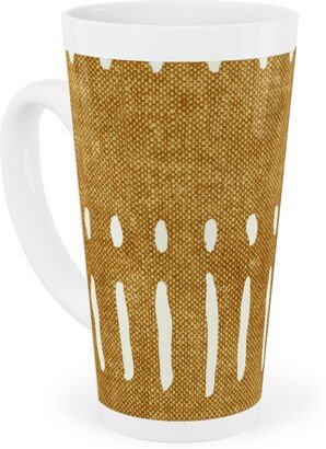 Mugs: Dash Dot Stripes Tall Latte Mug, 17Oz, Yellow