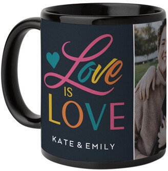 Mugs: Rainbow Heart Love Is Love Mug, Black, 11Oz, Black