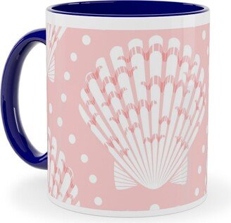 Mugs: Pretty Scallop Shells - Pink Ceramic Mug, Blue, 11Oz, Pink