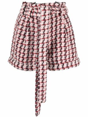 Houndstooth Pattern Tweed Shorts