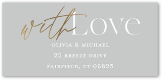 Wedding Address Labels: Just Married Calligraphy Address Label, Grey, Address Label, Matte