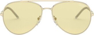 Prada Eyewear Decode Aviator-Frame Double Bridge Sunglasses