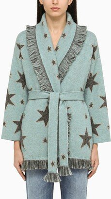 Blue cardigan with star inlay