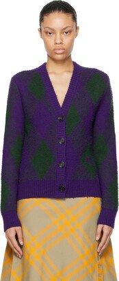 Purple & Green Argyle Cardigan