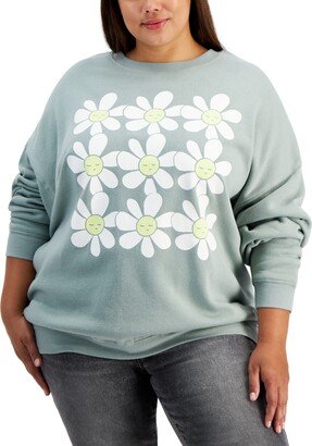 Grayson Threads, The Label Trendy Plus Size Daisy Grid Graphic Sweatshirt