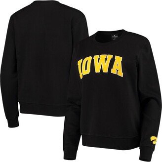 Women's Black Iowa Hawkeyes Campanile Pullover Sweatshirt