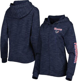 Women's Navy Houston Texans Reverse Full-Zip Hoodie