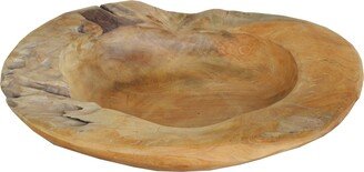 A and B Home Aisling Natural Teak Decorative Bowl