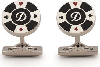 Poker Chip Silver Cufflinks