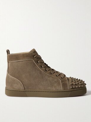 Louis Grosgrain-Trimmed Spiked Suede High-Top Sneakers