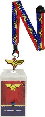 Silver Buffalo DC Comics Wonder Woman 22-Inch Lanyard With ID Badge Holder And Logo Charm
