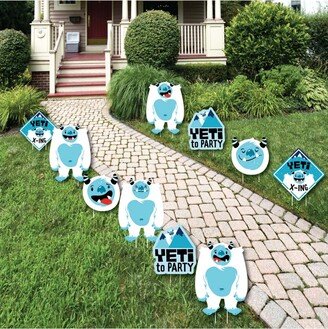 Big Dot Of Happiness Yeti to Party - Lawn Decor - Outdoor Party Yard Decor - 10 Pc