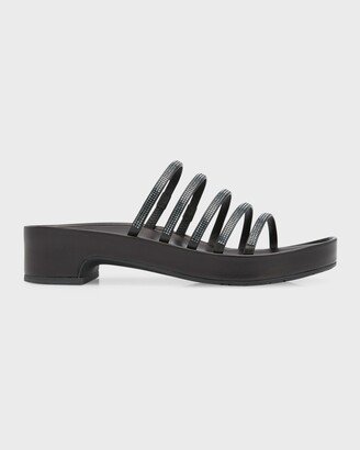 Crystal Five-Band Slide Sandals