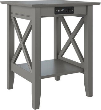 Copper Grove Lexi Printer Stand with Charging Station in Grey