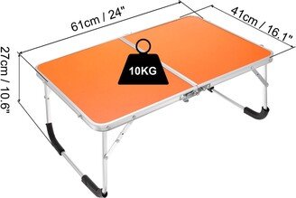 Unique Bargains Foldable Laptop Table, Mini Picnic Bed Tray Reading Desks, Orange