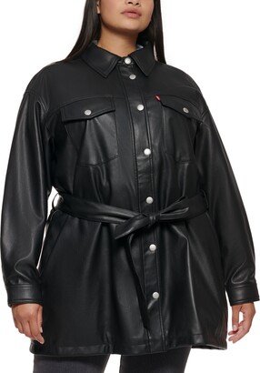 Trendy Plus Size Belted Jacket