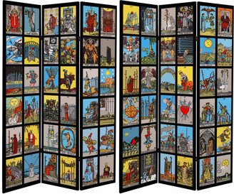 Handmade 6' Double Sided Tarot Canvas Room Divider