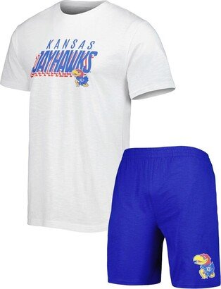 Men's Concepts Sport Royal, White Kansas Jayhawks Downfield T-shirt and Shorts Set - Royal, White