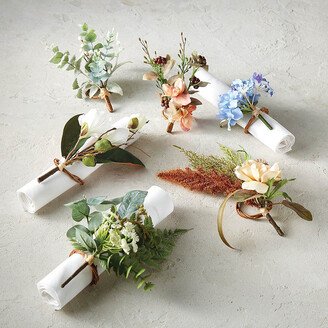 Set of 4 Floral Napkin Rings