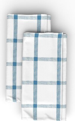 Cloth Napkins: Tartan Plaid Check - Blue Cloth Napkin, Longleaf Sateen Grand, Blue