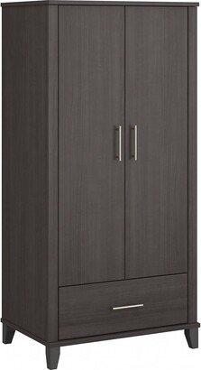 Somerset Tall Storage Cabinet with Doors and Drawer in Storm Gray