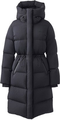 Ishani-city Long Down Quilted Coat With Hood