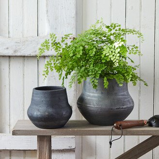 Charcoal Ceramic Bell Jar Planter, 9