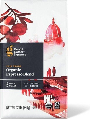 Signature Organic Espresso Blend Dark Roast Ground Coffee - 12oz - Good & Gather™