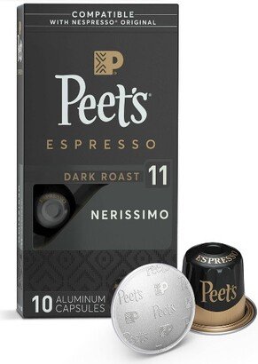 Peet's Coffee Peet's Espresso Nerissimo Dark Roast Aluminum Capsules - 10ct/1.87oz