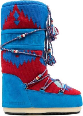 Suede Colour-Block Snow Boots