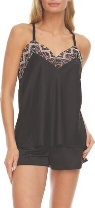 2-Piece Lace Insert Sydney Charmeuse Camisole Set