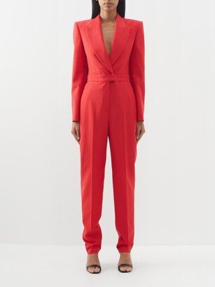 Open-back Tailored Wool Jumpsuit