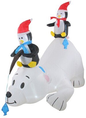 Northlight 6' Inflatable Polar Bear Penguins Lighted Christmas Outdoor Decoration