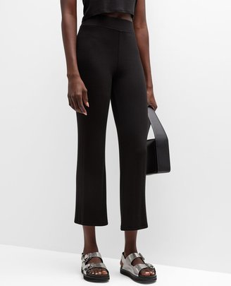 Modal Rib Cropped Flare Pants