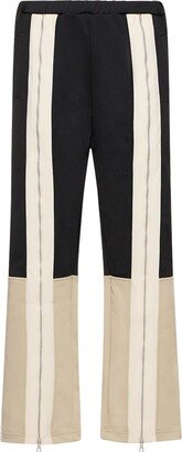 Black And Beige Techno Track Pants