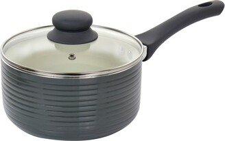 2.5 Quart Nonstick Aluminum Saucepan with Lid in Gray