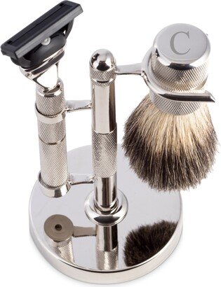 Men's Monogrammed Razor & Brush Set