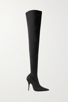 Knife Stretch-knit Over-the-knee Boots - Black