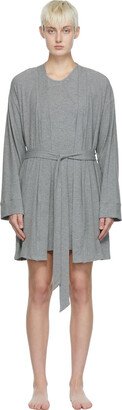 Gray Soft Lounge Rib Short Robe