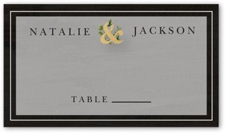 Wedding Place Cards: Verdant Union Wedding Place Card, Black, Placecard, Matte, Signature Smooth Cardstock